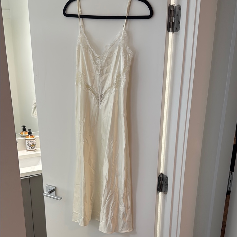 Elegant Cream Lace Slip Dress